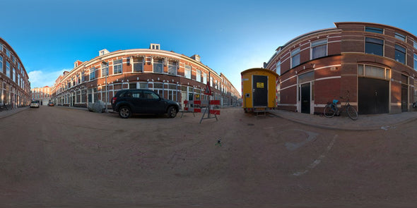 Dutch Free 360° HDRI – 001 | Street scene with cars panoramic version 001b