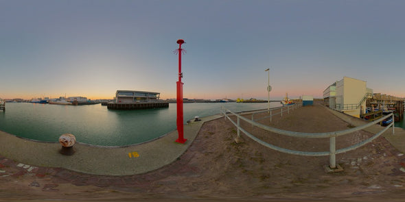 Dutch Free 360° HDRI – 002 | Harbour scene with boats panoramic version 002c