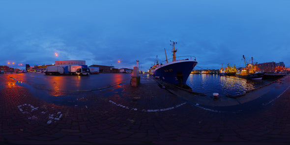 Dutch Free 360° HDRI – 019 | Early morning Harbour scene panoramic version
