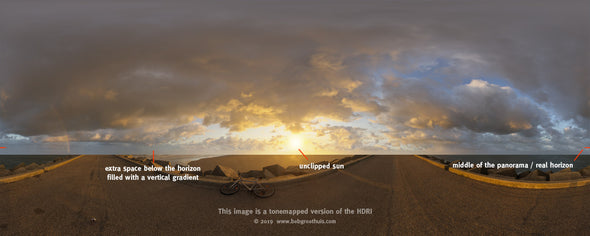 Dutch Free 360° HDRI – 022 | Free Dutch Skies 360° HDRI (19K) scene panoramic version Incl. unclipped sun & horizon retouched HDRI available in a free ( 16 bpc Half Float EXR ) and a commercial version ( 32 bpc Full Float EXR )